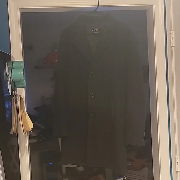 Express Men's Black Wool Blend Top Waist Length Coat Size Small - Picture 2 of 7